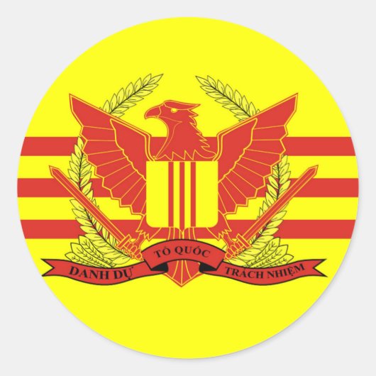 Vlag van de strijdkrachten van de Republiek Zuid-V Ronde Sticker (Voorkant)
