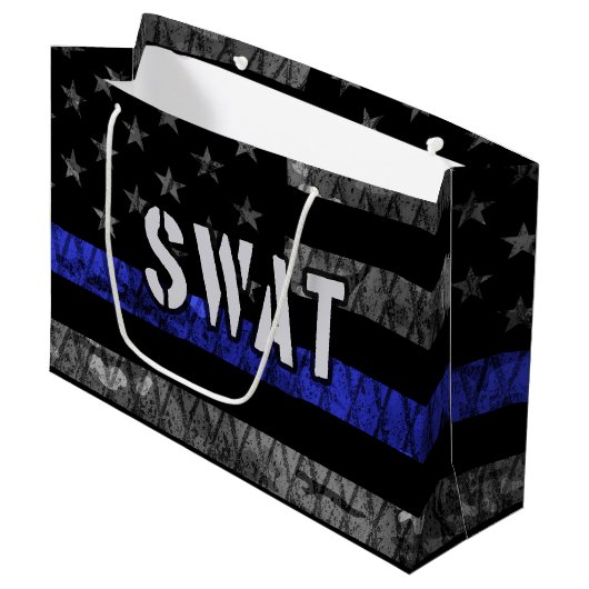 Vlag van de SWAT-politie Groot Cadeauzakje (Voorkant Gekanteld)