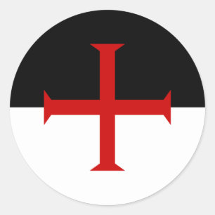 Vlag van de Templar van de Knachten Ronde Sticker