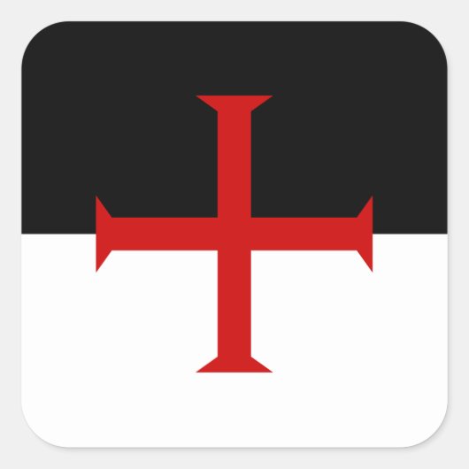 Vlag van de Templar van de Knachten Vierkante Sticker (Voorkant)