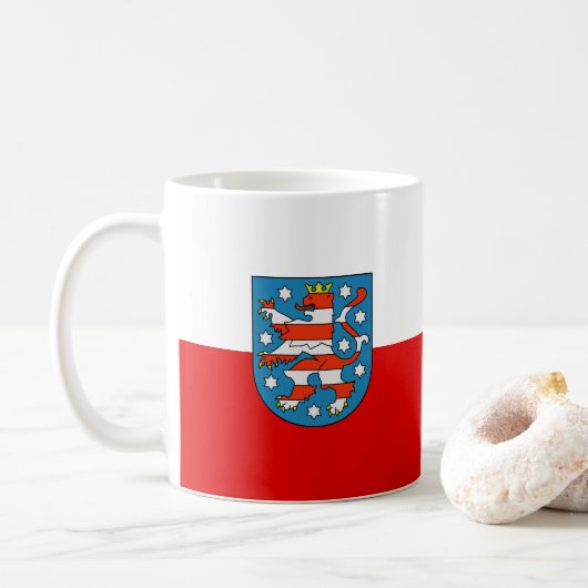 Vlag van de Thüringen Coffee-Mok Koffiemok (Met donut)