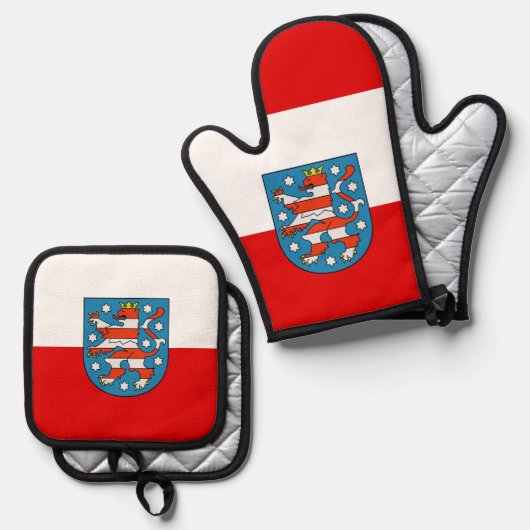 Vlag van de Thüringen-Muismat Ovenwant & Pannenlap Set (Voorkant / Achterkant)