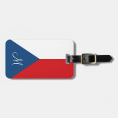 Vlag van de Tsjechische monogrammed Bagagelabel (Voorkant horizontaal)