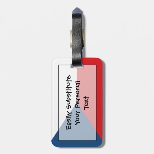 Vlag van de Tsjechische Republiek (Easy ID Persona Bagagelabel (Achterkant verticaal)