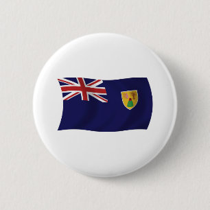 Vlag van de Turks- en Caicoseilanden Knop Ronde Button 5,7 Cm