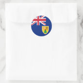 Vlag van de Turks- en Caicoseilanden Ronde Sticker (Tas)