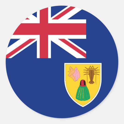 Vlag van de Turks- en Caicoseilanden Ronde Sticker (Voorkant)