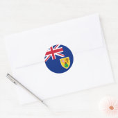 Vlag van de Turks- en Caicoseilanden Ronde Sticker (Envelop)