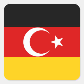 Vlag van de Turkse gemeenschap in Duitsland Vierkante Sticker