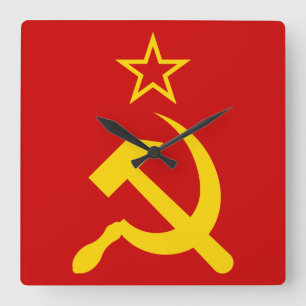Vlag van de USSR - Vlag van de Sovjet-Unie Vierkante Klok