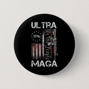 Vlag van de V.S. Ultra Mega Pistool USA 4 Juli TR Ronde Button 5,7 Cm