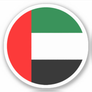 Vlag van de Verenigde Arabische Emiraten Ronde Sti Sticker