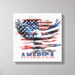 Vlag van de Verenigde Staten. Amerika Canvas Afdruk