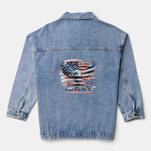Vlag van de Verenigde Staten. Amerika Denim Jacket