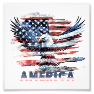 Vlag van de Verenigde Staten. Amerika Foto Afdruk