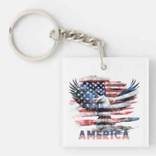 Vlag van de Verenigde Staten. Amerika Sleutelhanger