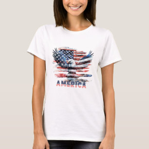 Vlag van de Verenigde Staten. Amerika T-shirt