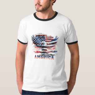 Vlag van de Verenigde Staten. Amerika T-shirt