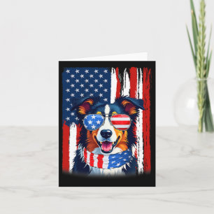 Vlag van de Verenigde Staten Border Collie Dog 4 j Kaart