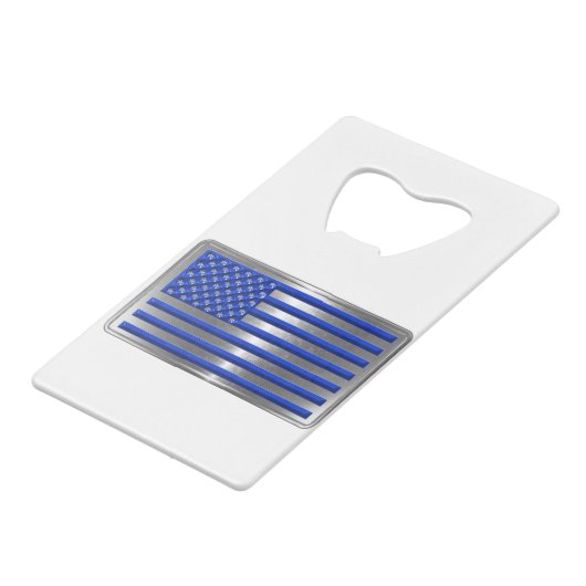 Vlag van de Verenigde Staten Kredietkaart Flessenopener (Achterkant Gekanteld)