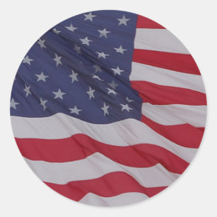 vlag van de verenigde staten - lang mei ronde sticker