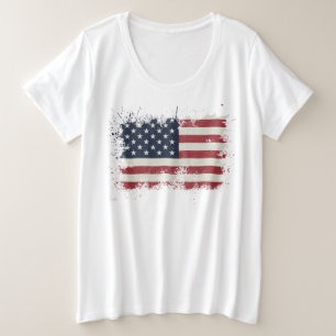 vlag van de Verenigde Staten , op 4 juli vervormd Grote Maat T-shirt