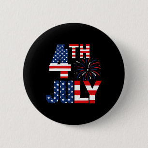 Vlag van de Verenigde Staten - Patriottische Ameri Ronde Button 5,7 Cm