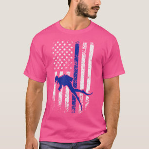 Vlag van de Verenigde Staten Scuba Diver T-shirt