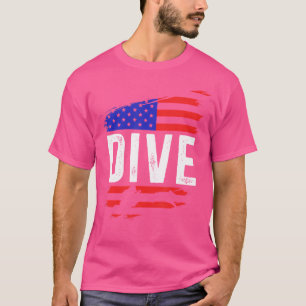 Vlag van de Verenigde Staten Scuba Diving T-shirt