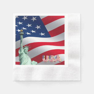 Vlag van de Verenigde Staten - Statue Liberty Servet