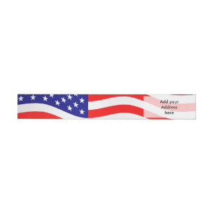 Vlag van de Verenigde Staten van Amerika - grungy Omwikkelbaar Adreslabel