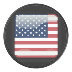 Vlag van de Verenigde Staten van Amerika Hockey Puck