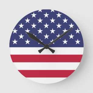 Vlag van de Verenigde Staten van Amerika Ronde Klok