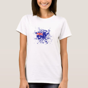 Vlag van de Verf Splatter van Australië T-shirt