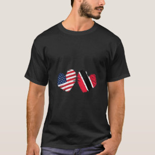 Vlag van de vlag Heart Trinbago van de Verenigde S T-shirt