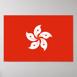 Vlag van de vlag van Hong Kong Bauhinia Blakeana H Poster