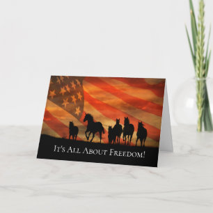 Vlag van de vrijheidspatriottische paarden op 4 ju kaart