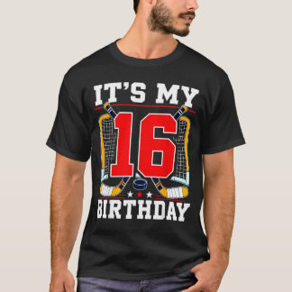 Vlag van de VS 16e verjaardag hockeyspeler 16 jaar T-shirt