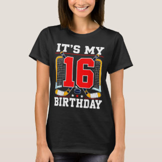Vlag van de VS 16e verjaardag hockeyspeler 16 jaar T-shirt