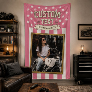 Vlag van de VS Aangepaste fotobanner, roze vlag pa Spandoek