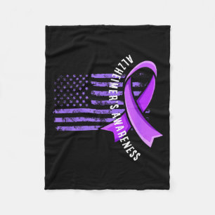 Vlag van de VS alzheimer bewustzijn ondersteunend Fleece Deken