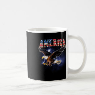 Vlag van de VS Amerika Font Adelaar Flitsen Voor M Koffiemok