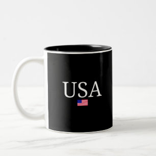 Vlag van de VS-Amerikaanse-Amerikaanse Vlag-Amerik Tweekleurige Koffiemok