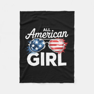 Vlag van de VS Amerikaanse meisjes 4 juli matchend Fleece Deken
