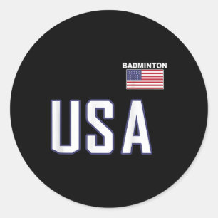 Vlag van de VS Badminton Team Cool Speler Uitrusti Ronde Sticker