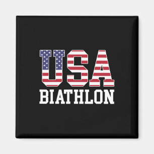 Vlag van de VS Biathlonist - Amerikaanse Biathlon Magneet