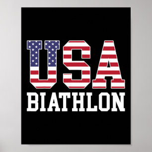 Vlag van de VS Biathlonist - Amerikaanse Biathlon  Poster