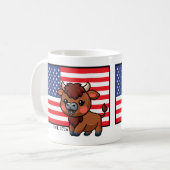 Vlag van de VS bij Bison EST 1776 Koffiemok (Voorkant links)