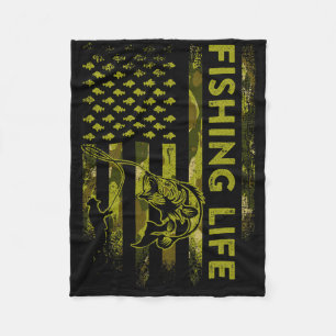 Vlag van de VS Camouflage Vissend Leven Fleece Deken