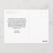 Vlag van de VS Dank u voor uw inzet Briefkaart (Achterkant)